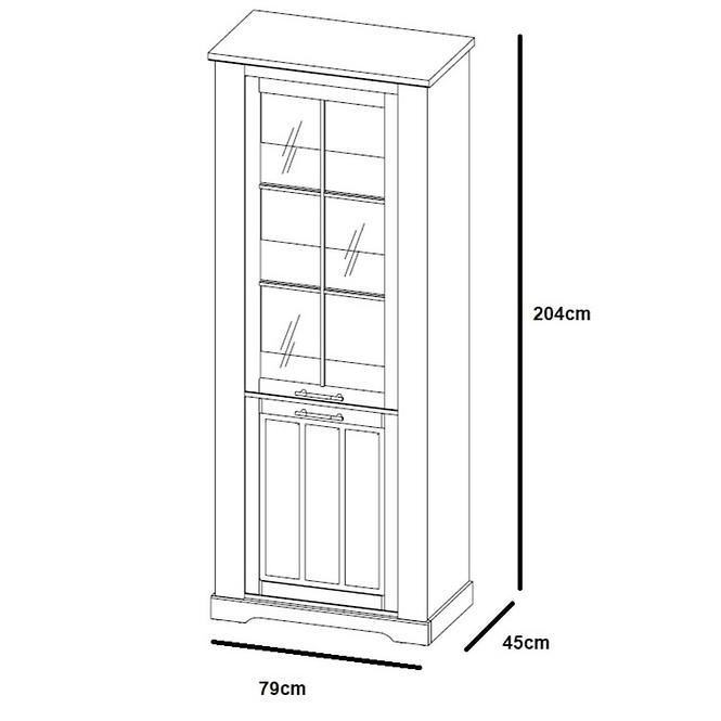 Vitrína 10 Country dub stirling/borovica andersen