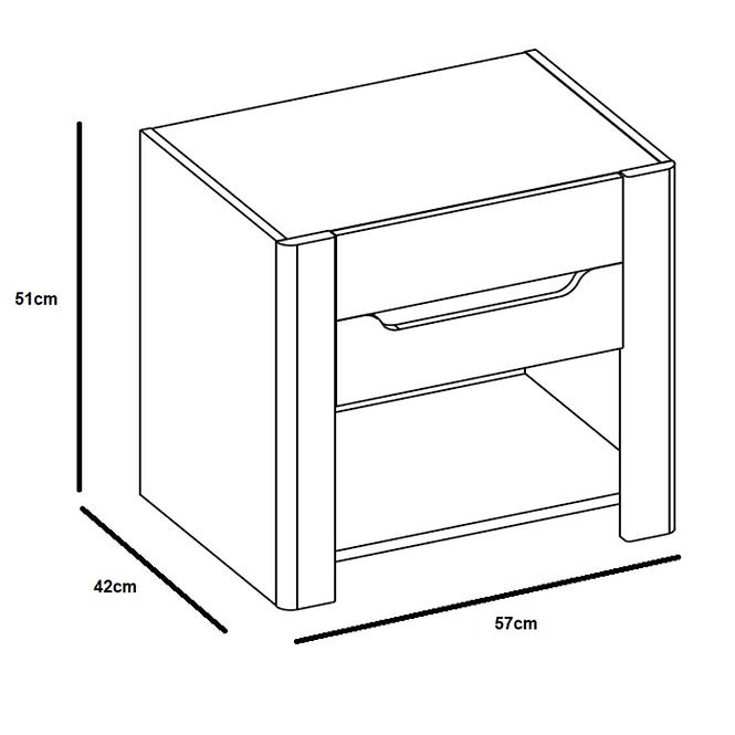 Nočná skrinka 52 DESJO dub san remo