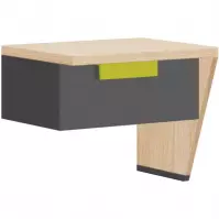 Nočná skrinka prawa 12 WOW graphite /zelená iguana/dub nag