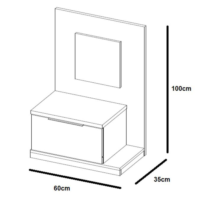 Nočná skrinka L 68  Livorno dub wotan/biely