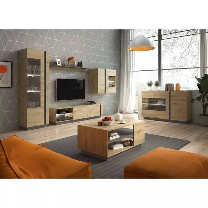 Konferenčný stolík Arco I dub artisan/sivý grafit,3