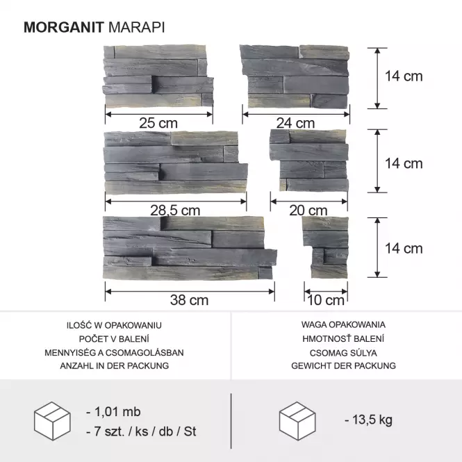 Betónový Obkladový Kameň Morganit Marapi Rohový,2
