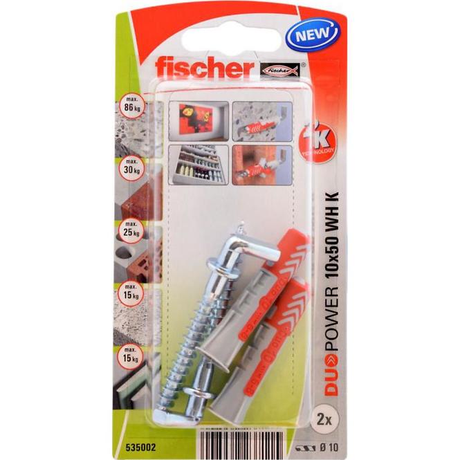 Fischer Univerzálna hmoždinka Duopower s jednoduchým hákom 10x50 WH K