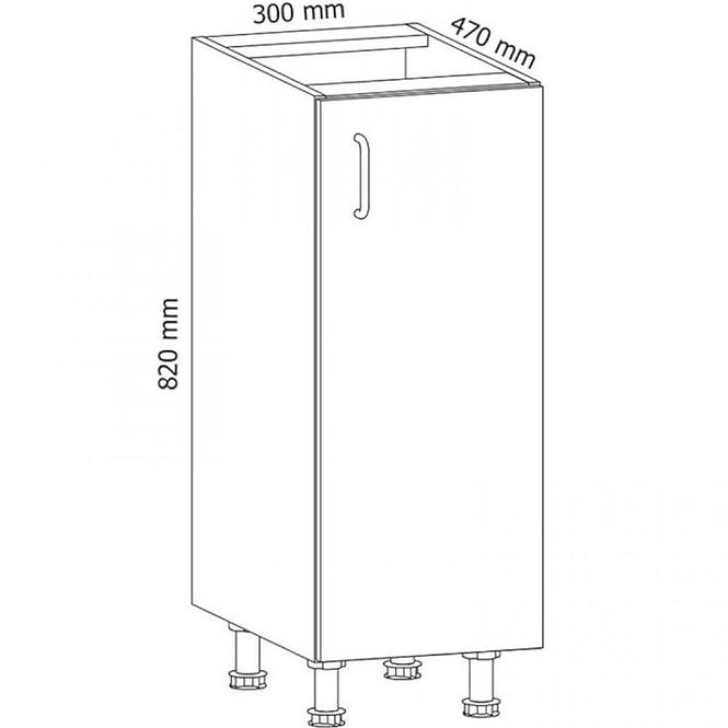 Kuchynská skrinka Linea D30 grey,2
