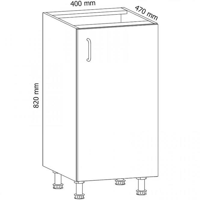 Kuchynská skrinka Linea D40 grey