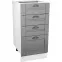 Kuchynská skrinka Linea D40S4 grey