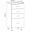 Kuchynská skrinka Linea D40S4 grey,2