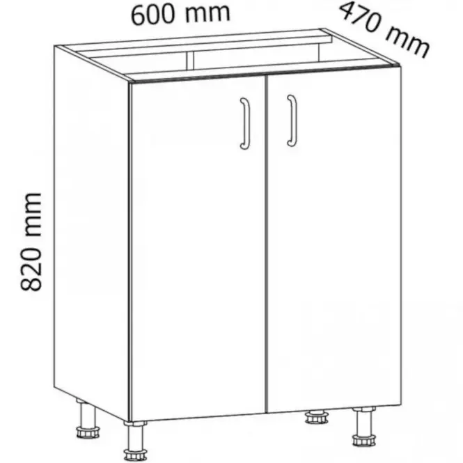 Skrinka do kuchyne Linea D60 grey