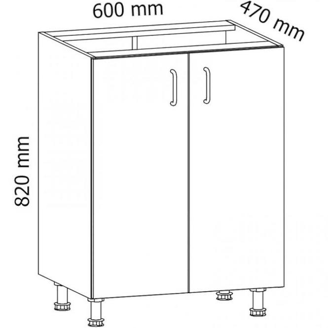 Skrinka do kuchyne Linea D60 grey