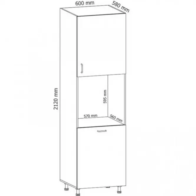 Kuchynská skrinka Linea D60P grey