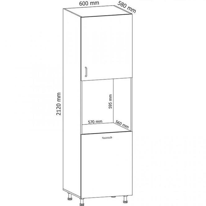 Kuchynská skrinka Linea D60P grey