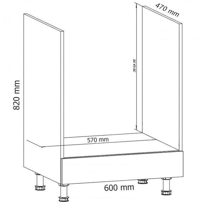 Kuchynská skrinka Linea D60ZK grey