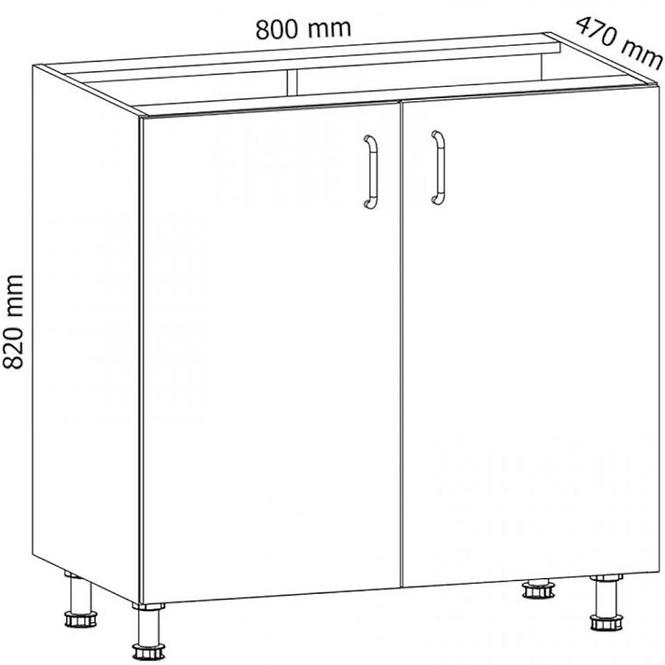 Kuchynská skrinka Linea D80 grey,2