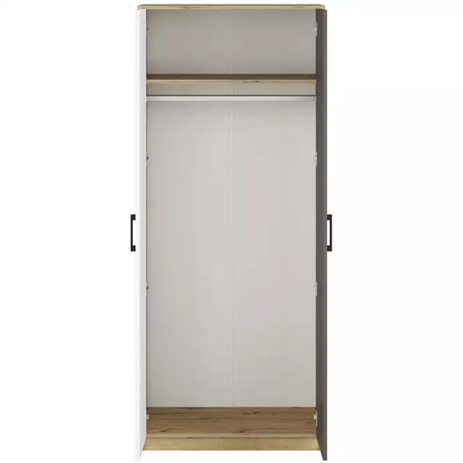Skriňa 80 Fini 01 dąb dub artisan/biela/antracit