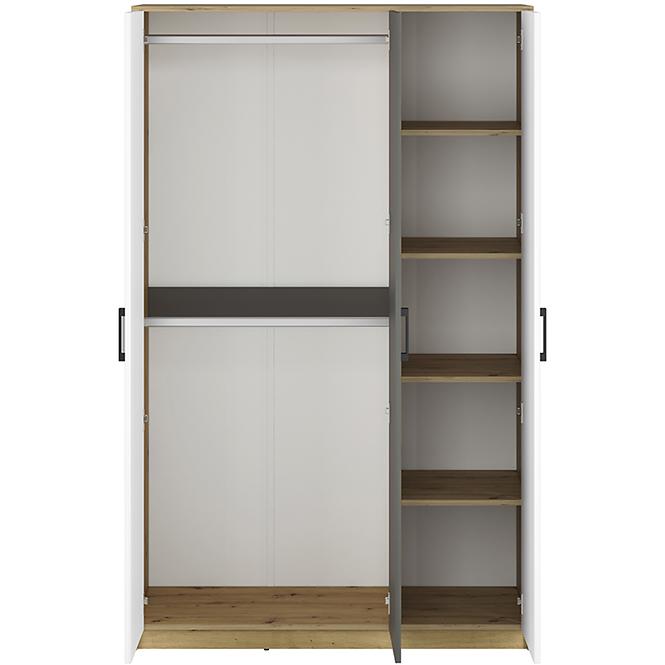 Skriňa Fini 02 dąb dub artisan/biela/antracit,4