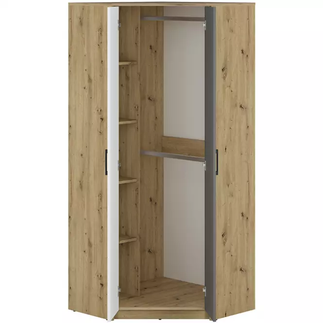 Skriňa 82 Fini 13  dub artisan/biela/antracit,4