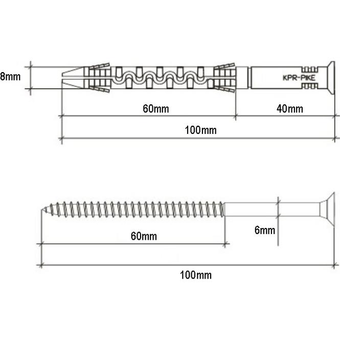 Wkręt-met Rámová Rozpínacia Hmoždinka 8x100mm
