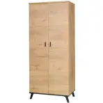 Skriňa John 1 81cm -  dub lefkas/čierna, dvojdverová