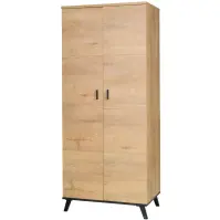 Skriňa John 1 81cm -  dub lefkas/čierna, dvojdverová