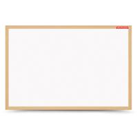 Biela magnetická nástenka s dreveným rámom 80x50 cm