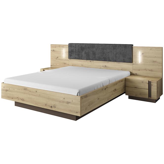 Nočné stoliky s osvětlením Arco dub artisan/grafit,2