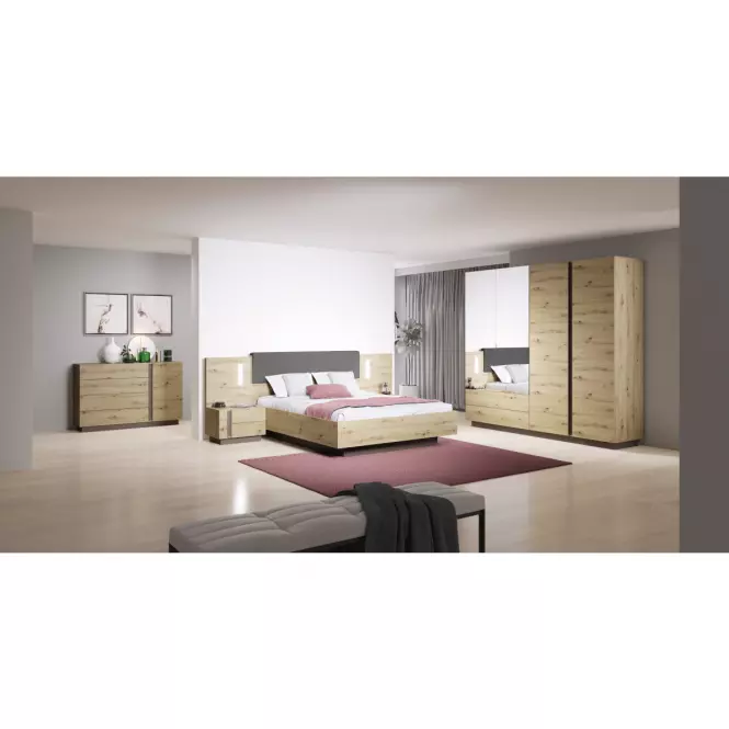 Nočné stolíky s osvetlením Arco dub artisan/grafit,4