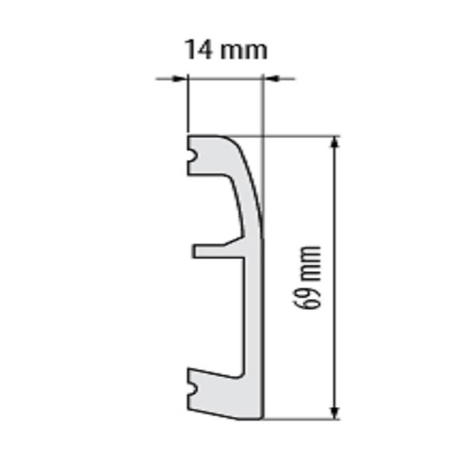 Podlahová lišta Elegance LPC-06-150 šampan škrabaný