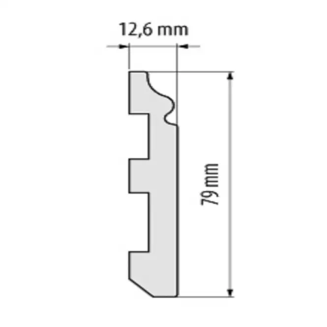 Podlahová lišta Elegance LPC-07-101 biela matná,2