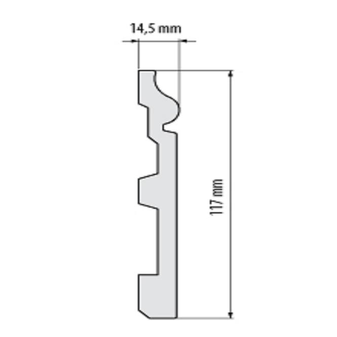 Podlahová lišta  Elegance LPC-22-101 biela matná
