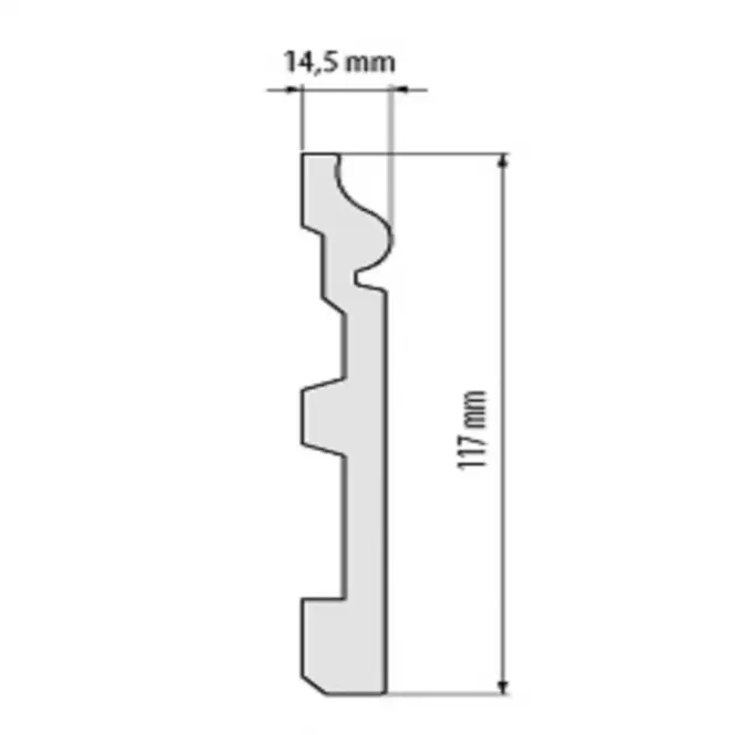 Podlahová lišta  Elegance LPC-22-101 biela matná,2
