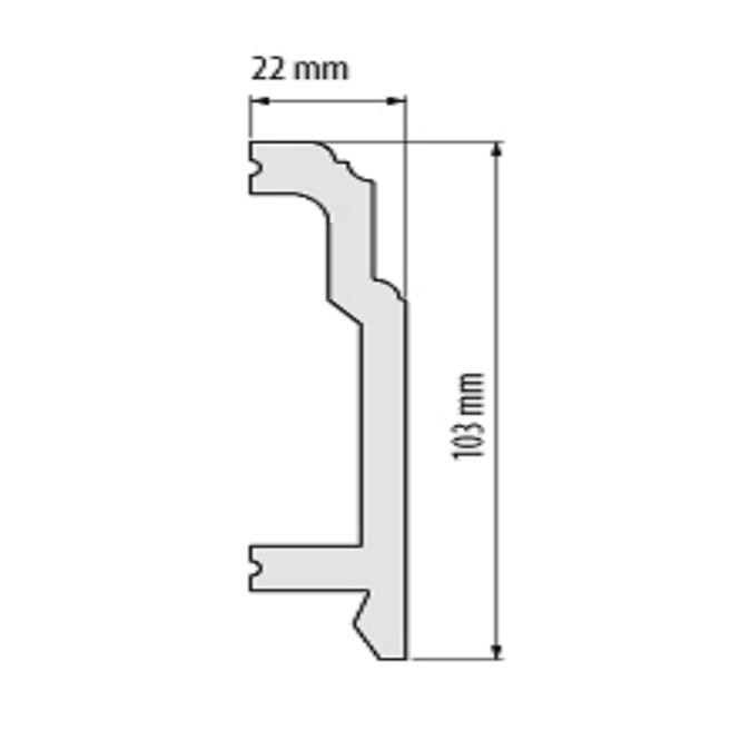 Podlahová lišta  Elegance LPC-26-T101 biela satin
