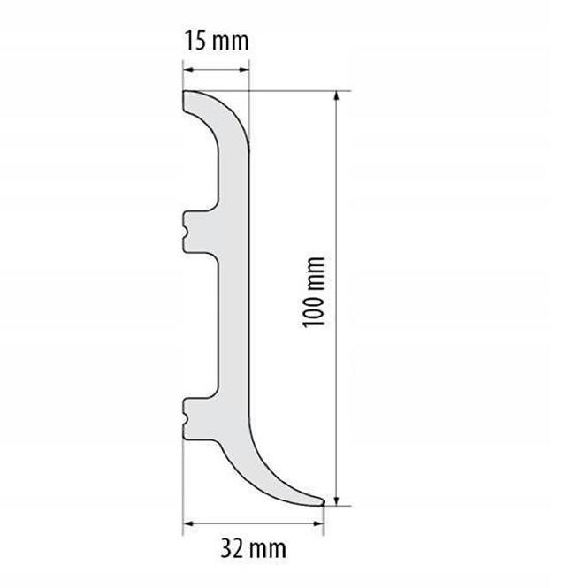 Podlahová lišta  Elegance LPC-40-T101 biely satin,2