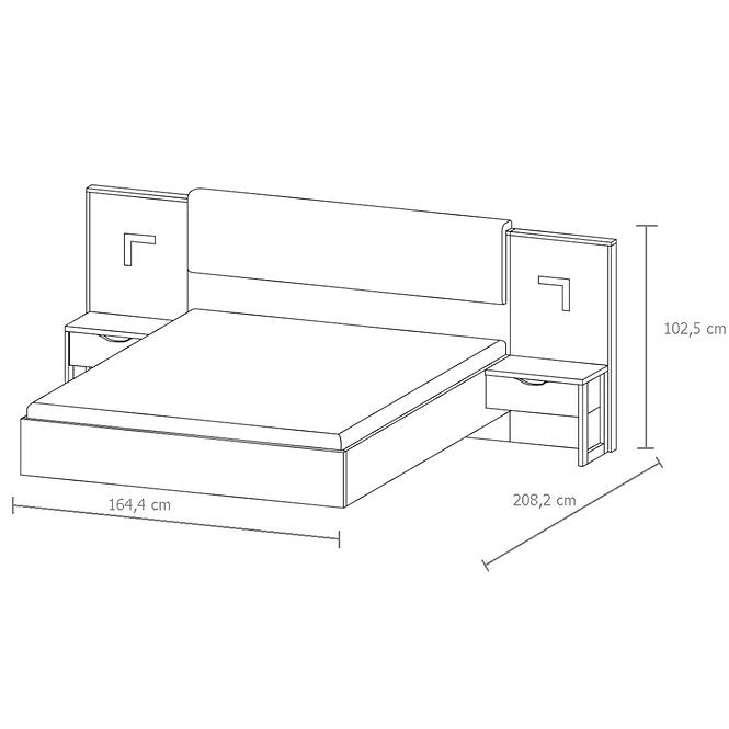 Posteľ 160 Arden dub sand grande/matera