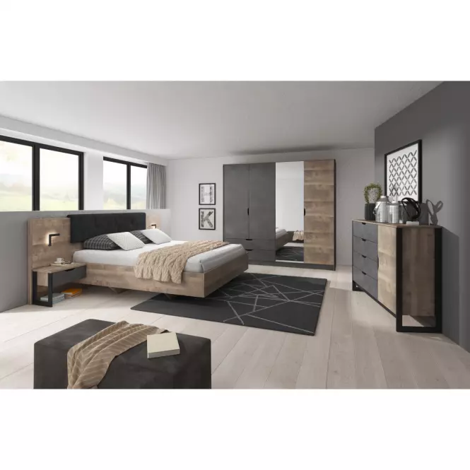 Nočné stolíky s osvetlením Arden dub sand grande/matera,4