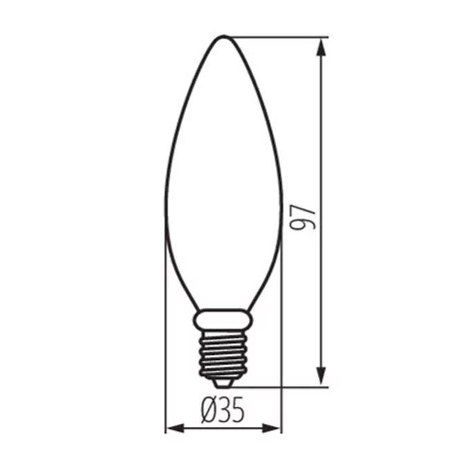 Žiarovka LED QTEC C37 5W E14 2700K