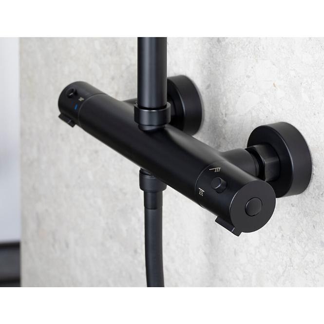 Moza Black sprchovy system s funkcia dažďovej sprchy s termostatickým miešačom