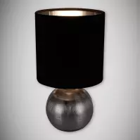 Stolná lampa Perlo E14 strieborná / čierna 03290 LB