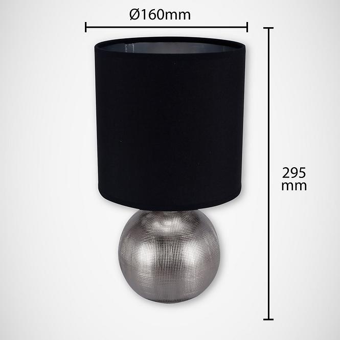 Stolná lampa Perlo E14 strieborná / čierna 03290 LB