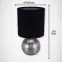 Stolná lampa Perlo E14 strieborná / čierna 03290 LB,3