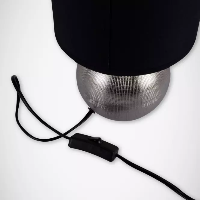 Stolná lampa Perlo E14 strieborná / čierna 03290 LB