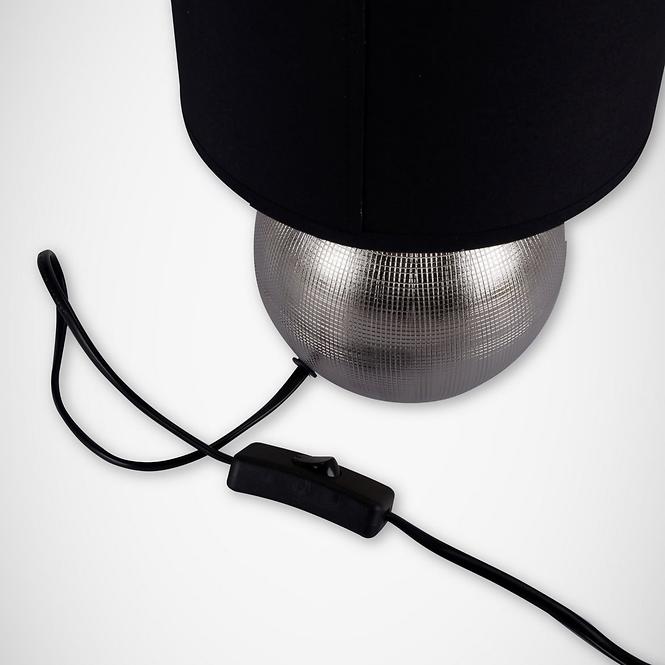 Stolná lampa Perlo E14 strieborná / čierna 03290 LB