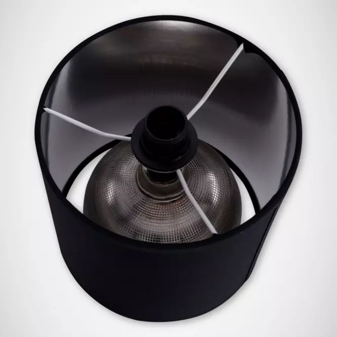 Stolná lampa Perlo E14 strieborná / čierna 03290 LB,5
