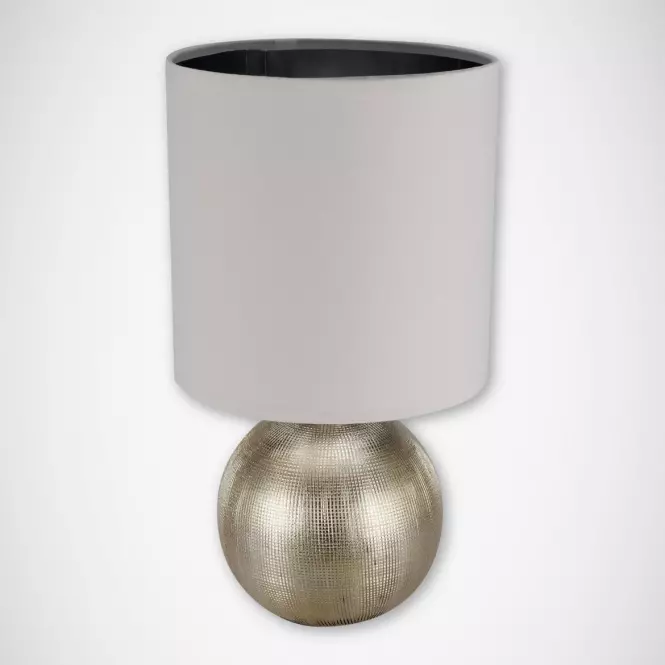 Stolná lampa Perlo E14 zlato/biely 03291 LB,2