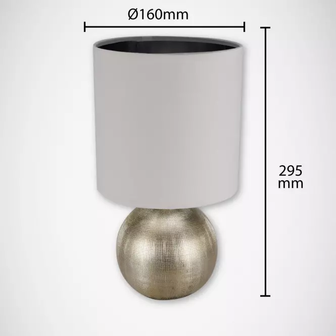 Stolná lampa Perlo E14 zlato/biely 03291 LB,3
