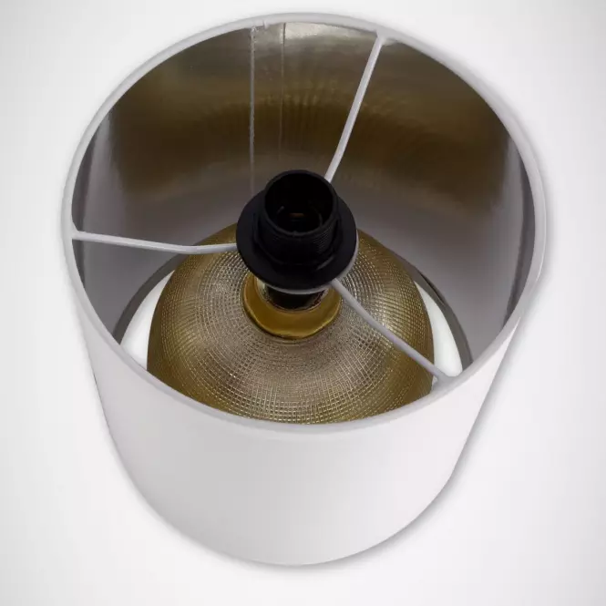 Stolná lampa Perlo E14 zlato/biely 03291 LB,5