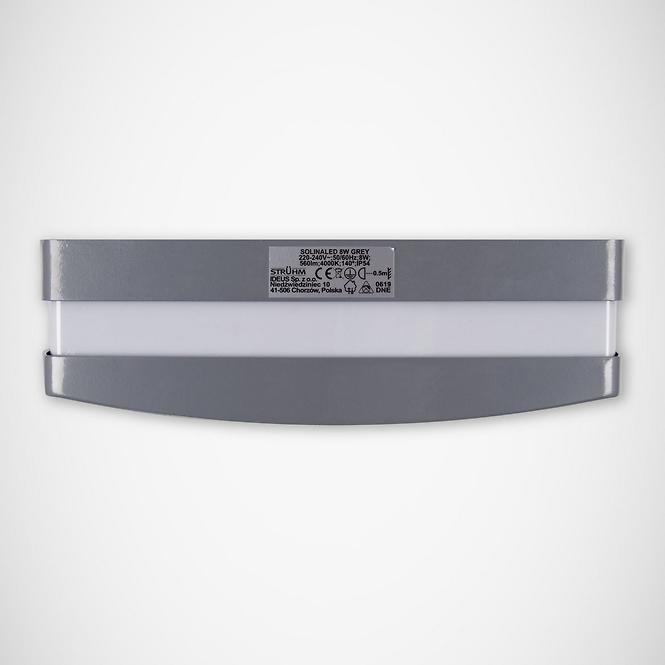Nástenné svietidlo Solina LED 8W sivé 0368 K1,5