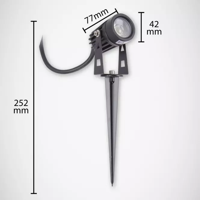 Bodové vonkajšie osvetlenie Plant LED 3W čierne 4500K 03129