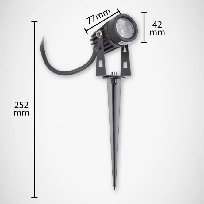 Bodové vonkajšie osvetlenie Plant LED 3W čierne 4500K 03129,3