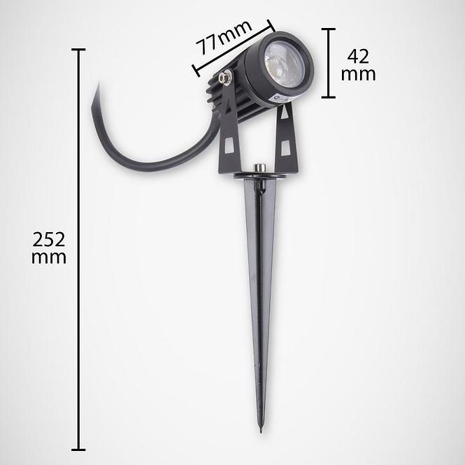 Bodové vonkajšie osvetlenie Plant LED 3W čierne 4500K 03129,3
