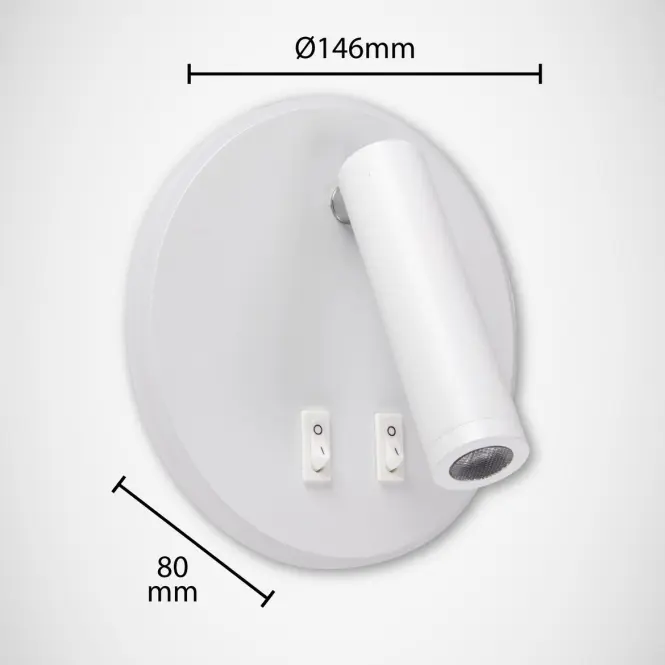 Nástenné bodové  svietidlo Otello LED C 6 W + 3 W biely 03722 K1,3